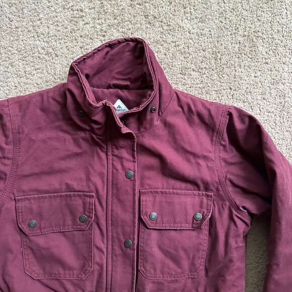 Ridgecut Jacket Womens Small Insulated Maroon Red Full Zip Mock Neck Field Coat - Picture 5 of 12